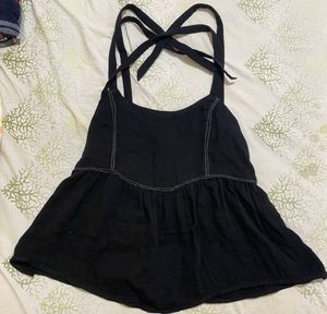 Black Tie-Strap Tank Top