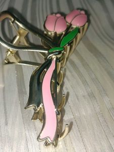 Pink Tulip Hair Claw Clip