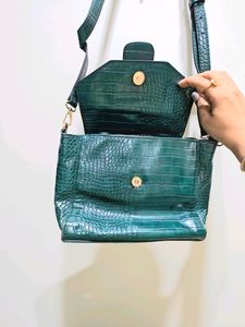 Green Sling Bag.