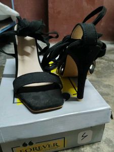 Black Ankle Wrap Heels