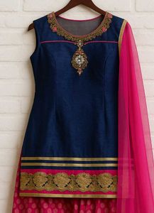 Navy &amp; Pink Salwar Kameez