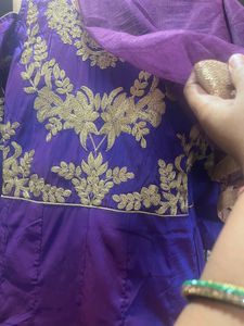 Purple and Gold Lengha Eid Dress