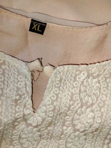 Peach Chikankari Kurti