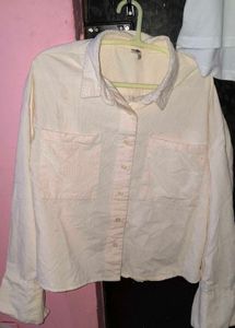 Peach Women Corduroy Shirt