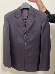Men 2 Piece Woollen Like New Coat Mauve Colou
