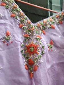 Lavender Embroidered Kurti