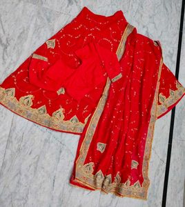 Classic Red Lehnga 3 Piece Set