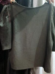 Gray Zip-Up Top