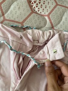 Pink tie-waist shorts