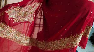hand work 😍💯 red ♥️ Georgette ✨ Saree