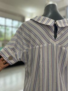 Striped Blouse with Collar