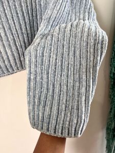 Blue Knit Turtleneck Sweater