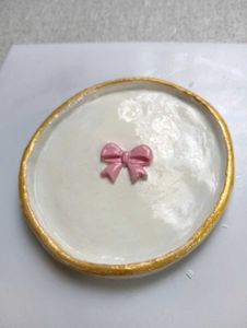 Pink Bow Trinket Dish