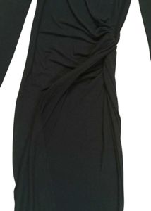 Black Ruched Long Sleeve Dress