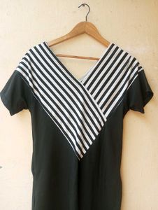 Striped Short Pinteresty Dress With Pockets Women