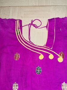 Purple &amp; Yellow Embroidered Salwar Kameez