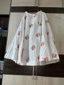 Off-White Cotton Silk Embroidered Lehenga – Elegan