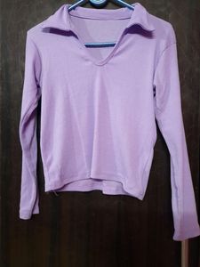 Trendy Lavender Fitted Top 💜