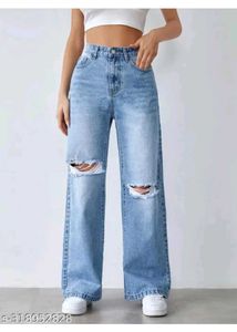 Ripped Wide Leg Jeans