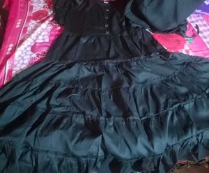 🆕 Elegant Black Ruffle Abaya Dress