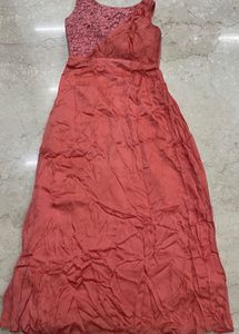 Coral Sleeveless Maxi Dress