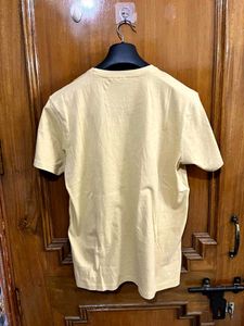 BEIGE PRINTED COTTON TSHIRT M(40)