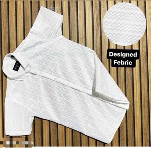 White Textured Dress Shirt