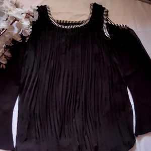 Black Cold Shoulder Blouse