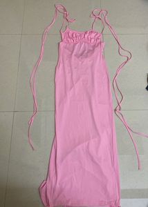 🎀 ✨ Newme Pink Tie Strap backless Dress
