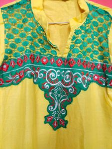 Yellow Green Kurta Set