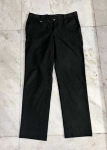 NETPLAY BLACK STRIPED STRAIGHT FIT TROUSERS