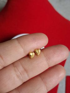 Heart Stud Earrings Gold