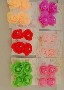 Pink Floral Hair Ties