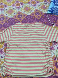 Striped Drawstring T-Shirt