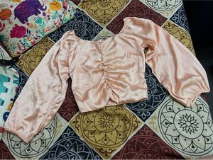 Cute Peach Colour Crop Top