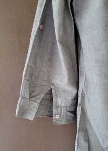 Embroidered Grey Tunic Top