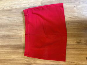 Red Straight Mini Skirt