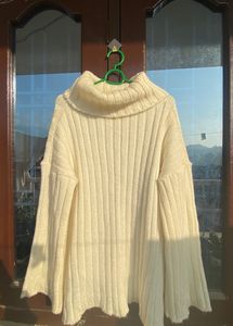 Loose pure-color texture Pullover Sweater