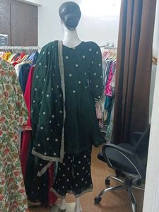 HEAVY WORKED A-LINE KURTI WITH PANT AND DUPATT