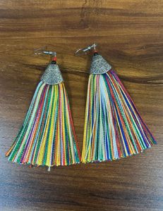 Rainbow Tassel Earrings- New