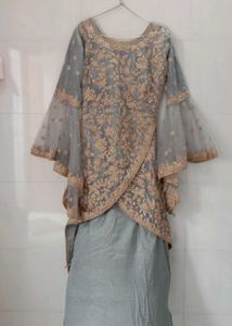 Elegant Grey Embroidered Kurta Set