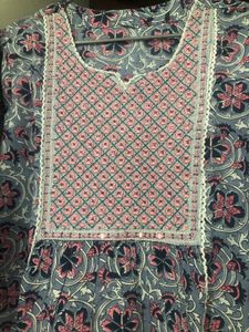 Beautiful Straight Suit With Embroidered Yoke