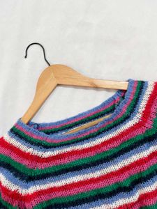 Pinterest Crochet Crop Striped Knit Sweater D