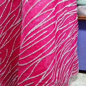 Fancy party Wear Gritter Work Rose Gown