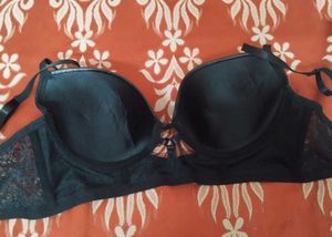 Black Leather Bra