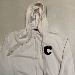 White S&amp;C branded with &#39;C&#39; Patch hoodie