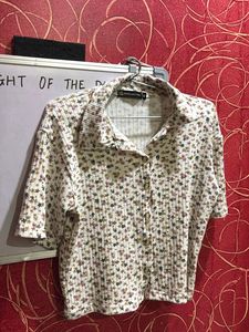 Floral Print Button-Up Top