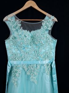 Women Light Blue Wedding Long Gown | Bust 34 | Wai
