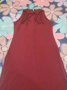 Maroon Fringe Dress