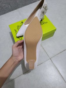 White Glitter Heels